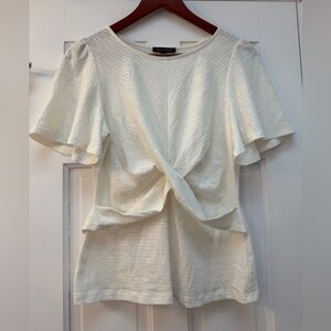 Skies Are Blue Cream Twist-Front Tee